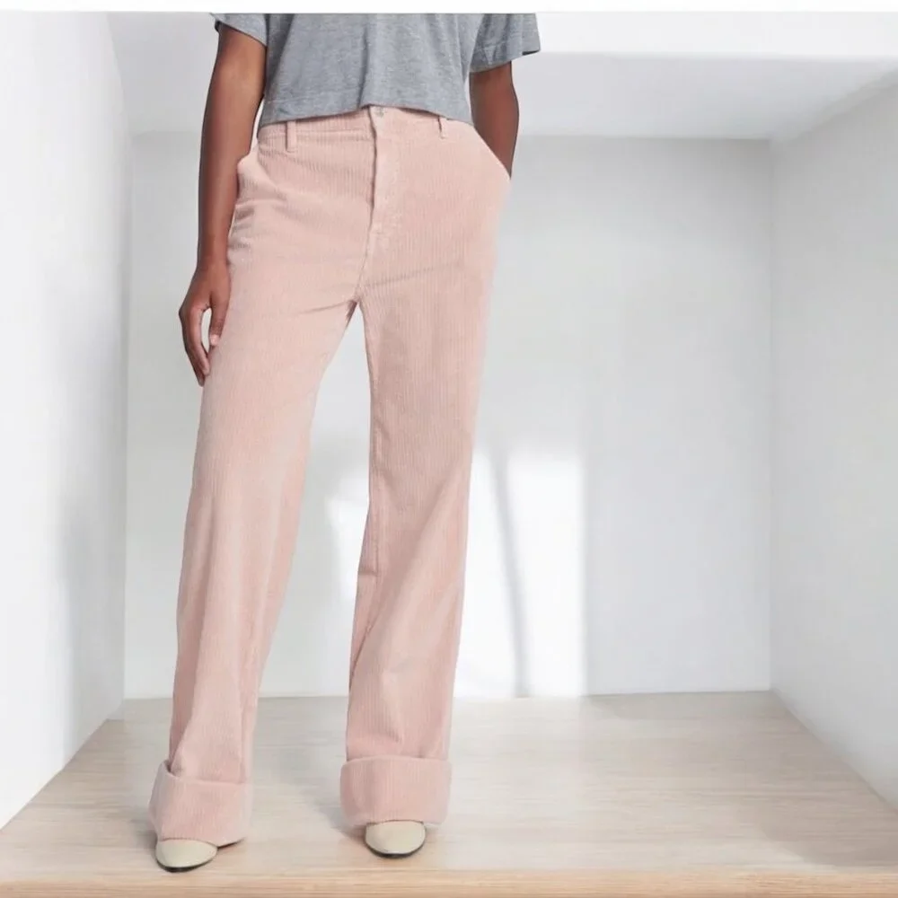 NWT 7 For All Mankind Corduroy Easy Trouser In Cameo Rose, size 28 - Picture 2 of 11